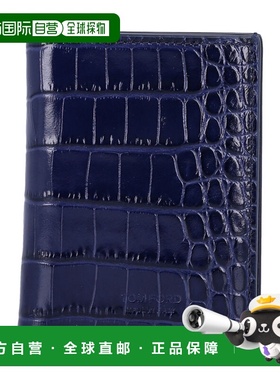 1h可退 香港直邮潮奢 Tom Ford 汤姆 福特 男士 蓝色鳄鱼纹压花皮