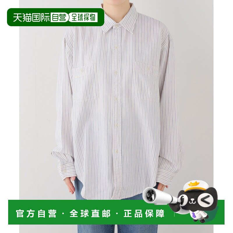 1h可退 日本直邮JOHNBULL 女士 纯棉靛蓝丹宁布长袖工装衬衫 2605