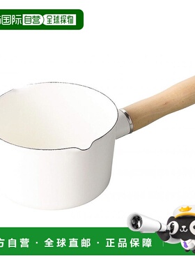 日本直邮PEARL METAL奶锅珐琅牛奶锅12cm白色厨房烹饪用具