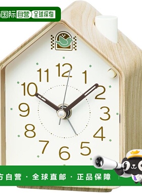 【日本直邮】Seiko精工  闹钟 薄茶木纹110×86×63mm PYXIS NR45