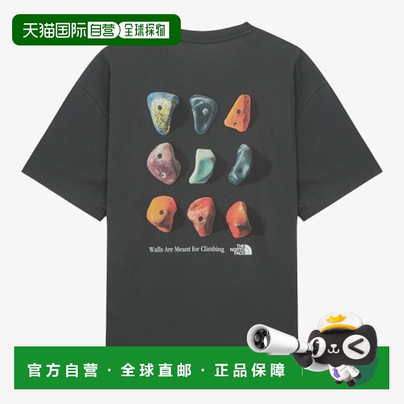 韩国直邮北面THE NORTH FACE 印花圆领短袖宽松T恤 男款 木炭色