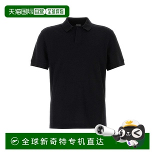 香港直邮潮奢 杰尼亚 1h可退 Zegna RUF33 男士 黑色棉混纺Polo衫