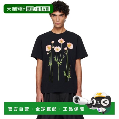 香港直邮Simone Rocha 蒙娜 罗莎 男士 黑色 Poppy Field T 恤 51