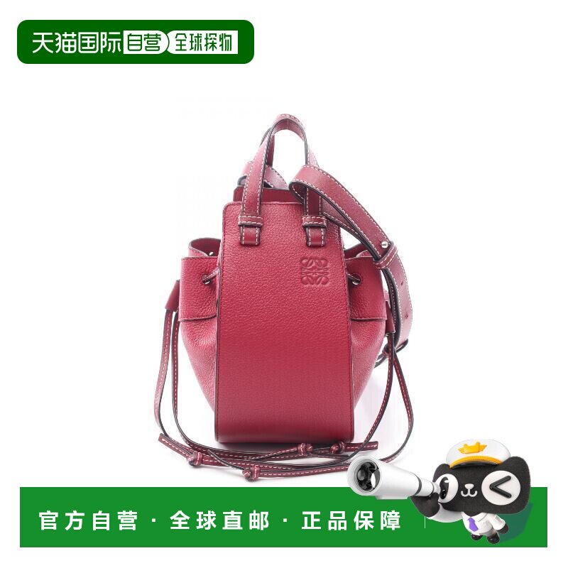 日本直邮中古Loewe罗意威女包A级95新hammock吊床包牛皮斜挎包红