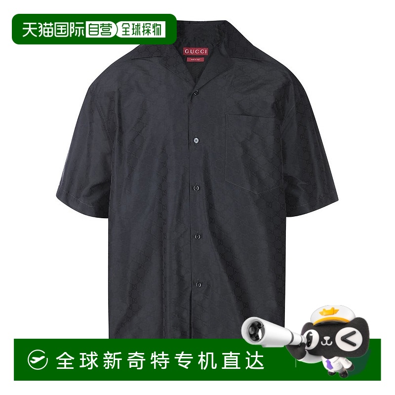 1h可退 香港直邮潮奢 Gucci 古驰 男士 GG罗缎衬衫 819356Z7AM2