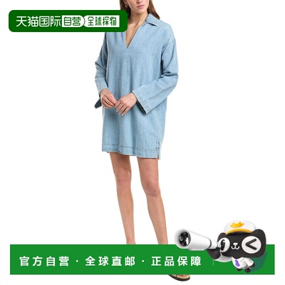 自营Faherty Linen-Blend Denim Sail Away Dress - blue 美国奥