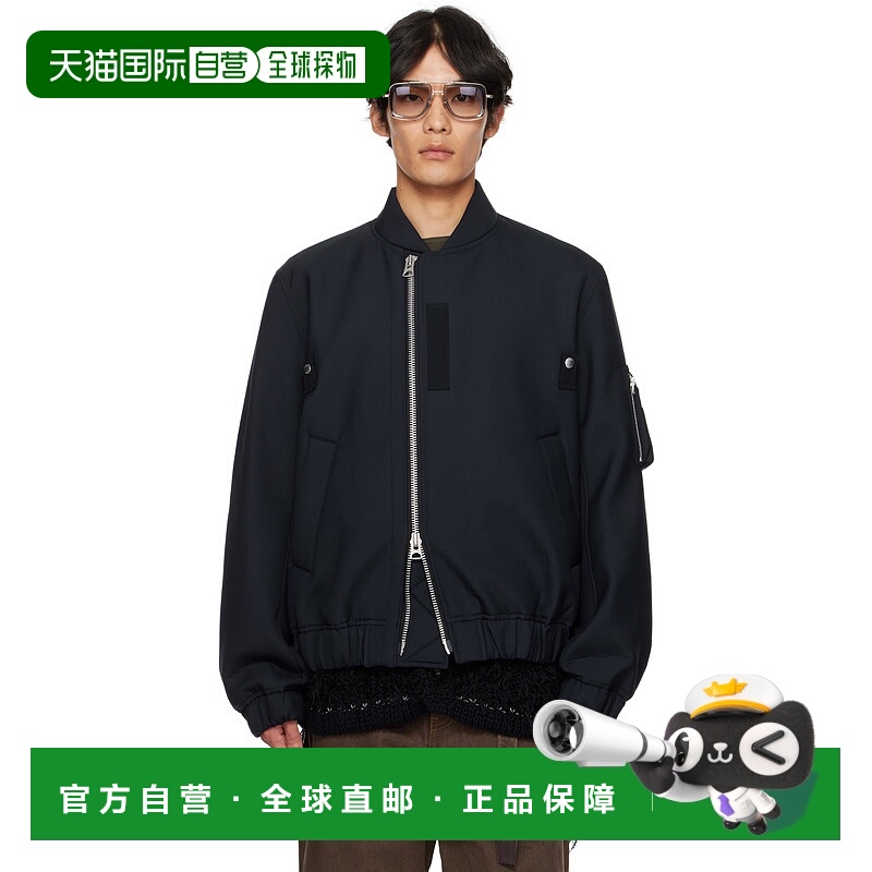 香港直邮潮奢 Sacai 男士 海军蓝 Suiting Blouson 飞行员夹克 25