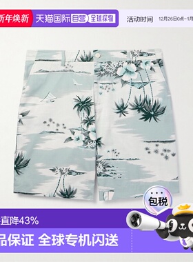 1h可退 香港直邮MAISON KITSUNE 男士 绿色 Board 泳裤 MM01402WW