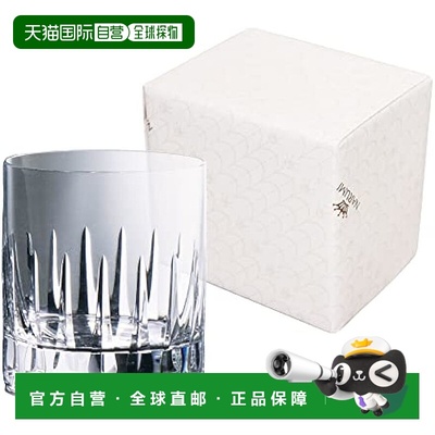【日本直邮】鸣海Rock Glass 玻璃厂皇冠 310cc 透明威士忌酒杯