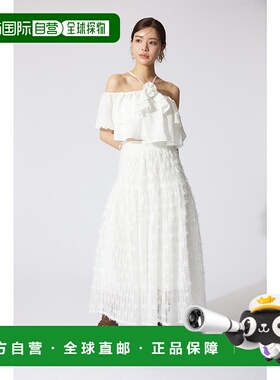 日本直邮Rienda 变形褶边喇叭裙 [RI3465EW033885] 黑色上衣女装