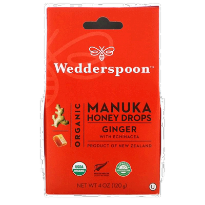 香港直发Wedderspoon有机蜂蜜有机麦卢卡紫锥菊营养细腻120g正品