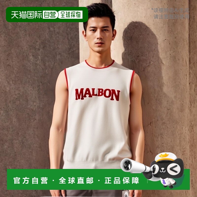 韩国直邮MALBON GOLF 女士棉马甲M4322PKV12CRM Round Neck Vest