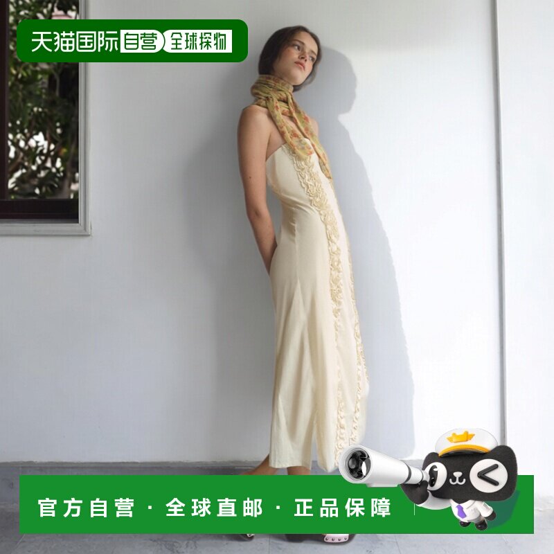 日本直邮Zara荷叶边装饰 带纹理中长款连衣裙吊带