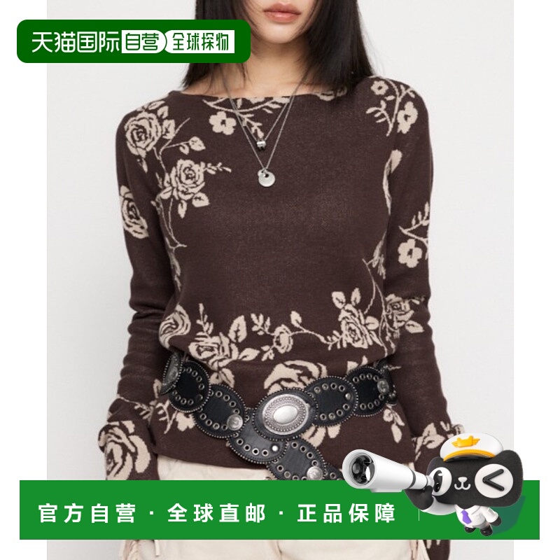1h可退 日本直邮LAGUA GEM 女士花卉图案针织上衣 510ISM700411