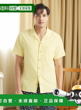 自营 Nautica男式Jaws X Nautica短袖露营衬衫-黄色结 美国奥莱直