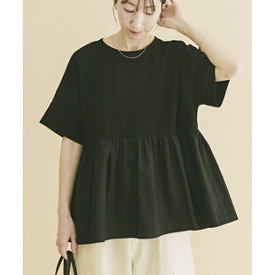 半袖 日本直邮URBAN RESEARCH 女装 IT26230201 拼接Ponte针织上衣
