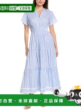 自营Sail to Sable Smocked Waist Midi Dress - blue 美国奥莱直