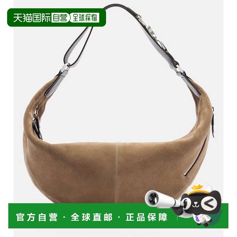 香港直邮Lemaire 女士 Quiver 小号绒面革肩包 grey灰色 舒适时尚