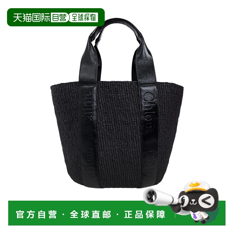 香港直邮CHLOÉ 女士手提包 C24AS380N68001 CO 黑色 徽标手提包