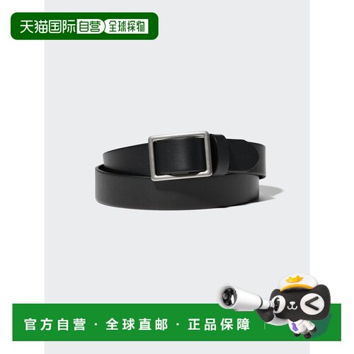 日潮跑腿UNIQLO优衣库 皮革无孔腰带 09 BLACK MEN L 478300