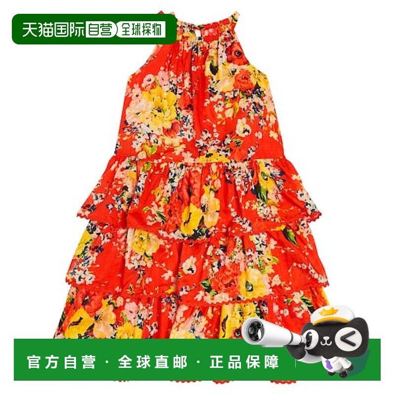 1h可退 香港直邮ZIMMERMANN 女童 Alight 层叠花朵棉质连衣裙童装