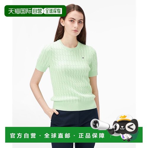 日本直邮TOMMY HILFIGER 电缆短款圆领毛衣 [TO3203EW012539]女装