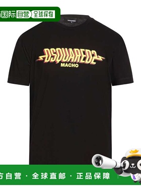 1h可退 香港直邮Dsquared2 二次方 男士 T恤 black黑色 舒适时尚