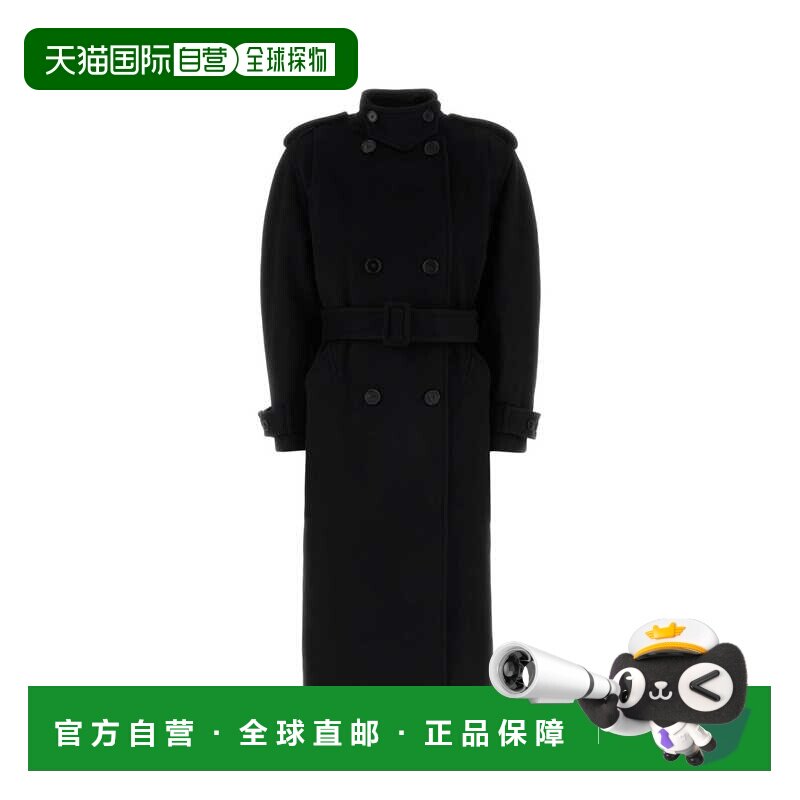 1h可退 香港直邮Chloe 蔻依 女士 黑色羊毛大衣 CH26AMA05071