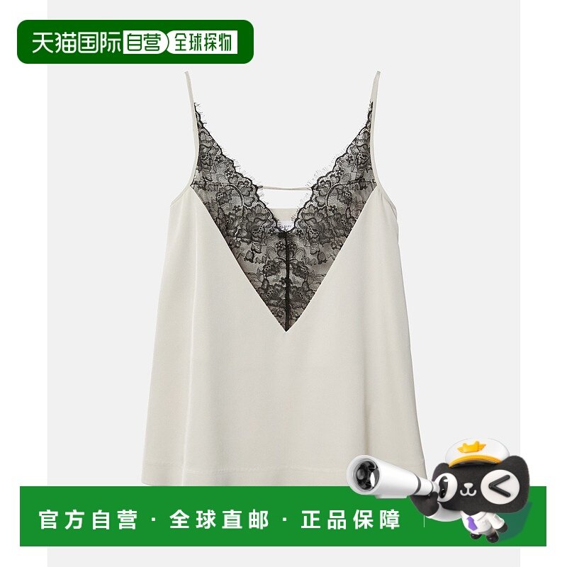 1h可退 日本直邮LE CIEL BLEU 女士异材质蕾丝V领吊带上衣 27S632