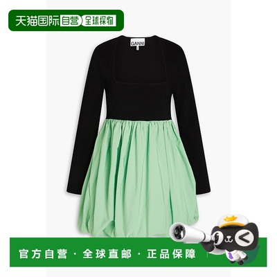1h可退 香港直邮GANNI 甘尼 女士 drill-paneled 褶皱针织迷你连