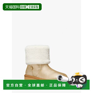 淡金色 自营michael 饰金属皮靴 Faux毛皮装 美国奥莱直 korsJulia