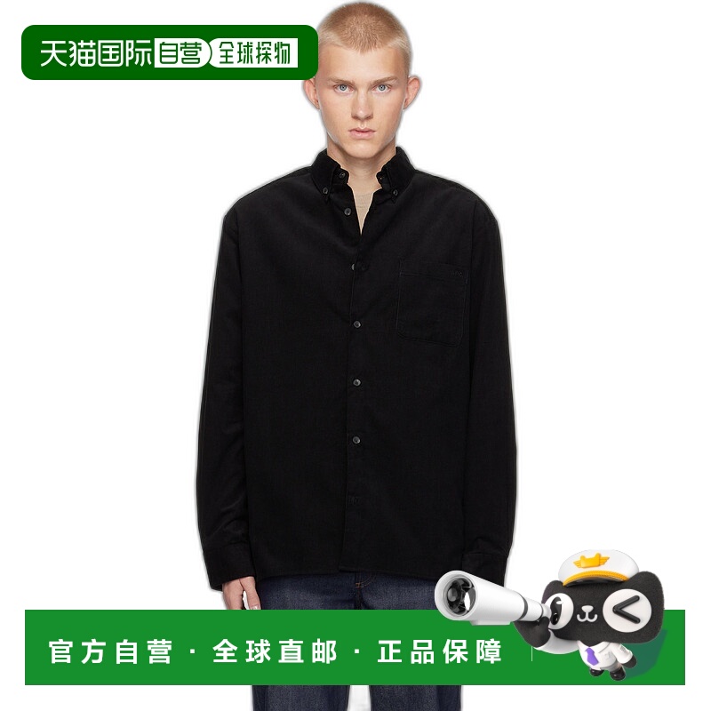 1h可退 香港直邮潮奢 A.P.C. 男士 黑色 Mateo Logo 衬衫 COHFRH1