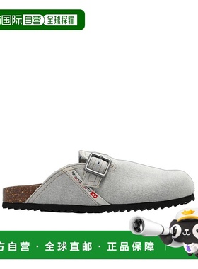 香港直邮DIESEL 男士凉鞋 Y03375P3997H7663 AW2024 灰色 徽标拖