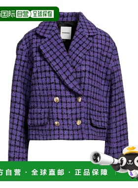 1h可退 香港直邮潮奢 Sandro 女士 大衣 purple紫色 舒适时尚