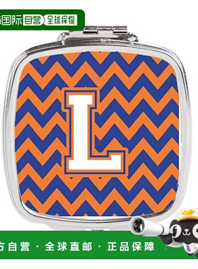 自营 Carolines Treasures CJ1060-LSCM 字母 L 雪佛龙蓝色和橙色