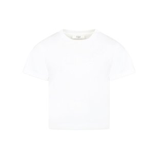 SS2025 C20485117 白色 短袖 恤 CHLOÉ 女童衬衫