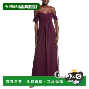 Shoulder Cold Maxi Dress 美国奥莱直 自营Theia purple Riley