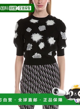 自营Diane von Furstenberg Willa羊毛混纺毛衣-黑色 美国奥莱直