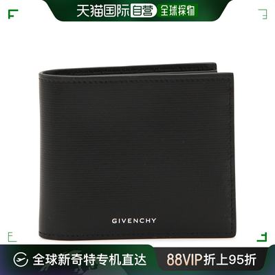 香港直邮潮奢 Givenchy 纪梵希 男士 BLACK LEATHER BIFOLD WALLE