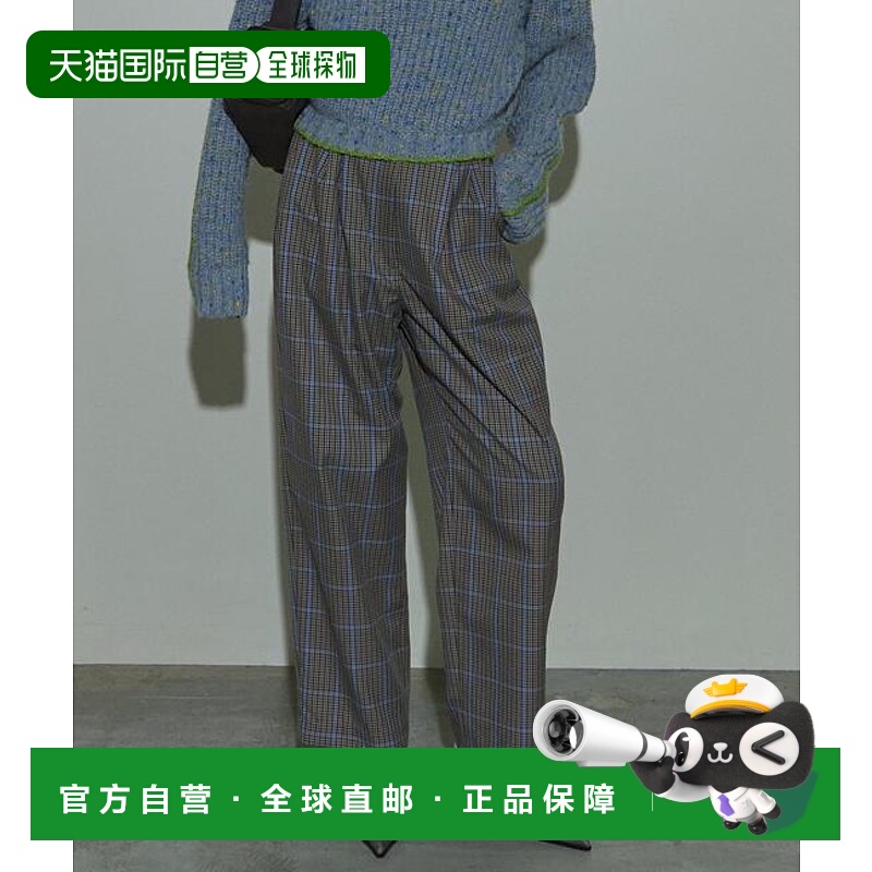 1h可退 日本直邮MAISON SPECIAL 双面腰部格纹裤休闲裤阔腿裤