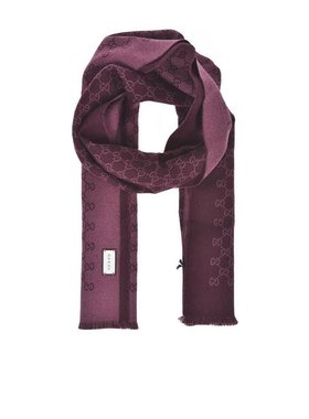 GUCCI 男士围巾 3912464G2006073 SS2021 红色 标志提花围巾