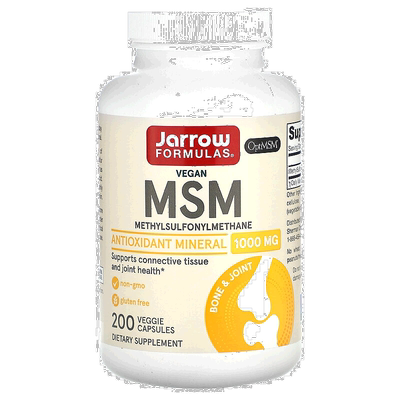 香港直邮Jarrow Formulas 素食 MSM 1000 毫克 200粒全素胶囊