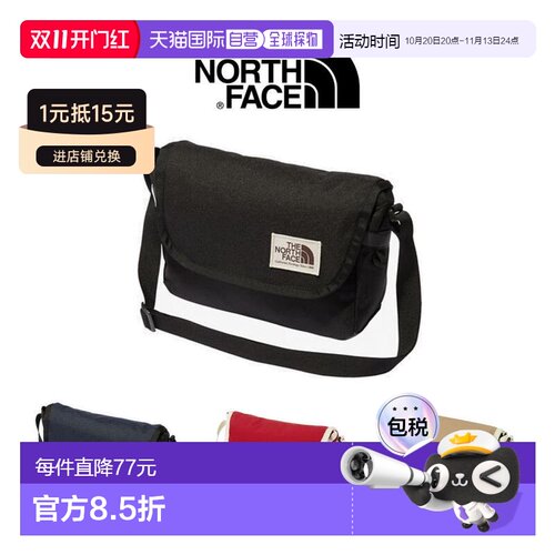 日本直邮The North Face 儿童 K 肩包 (NMJ72365)有黑色 都市红