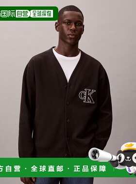 1h可退 日本直邮Calvin Klein Jeans男女同款V领纯棉针织开衫 4RB