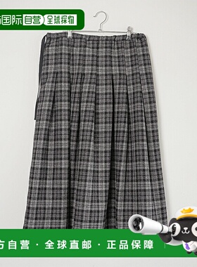 日本直邮ina(伊娜)羊毛格纹裙长款百褶裙[254148]