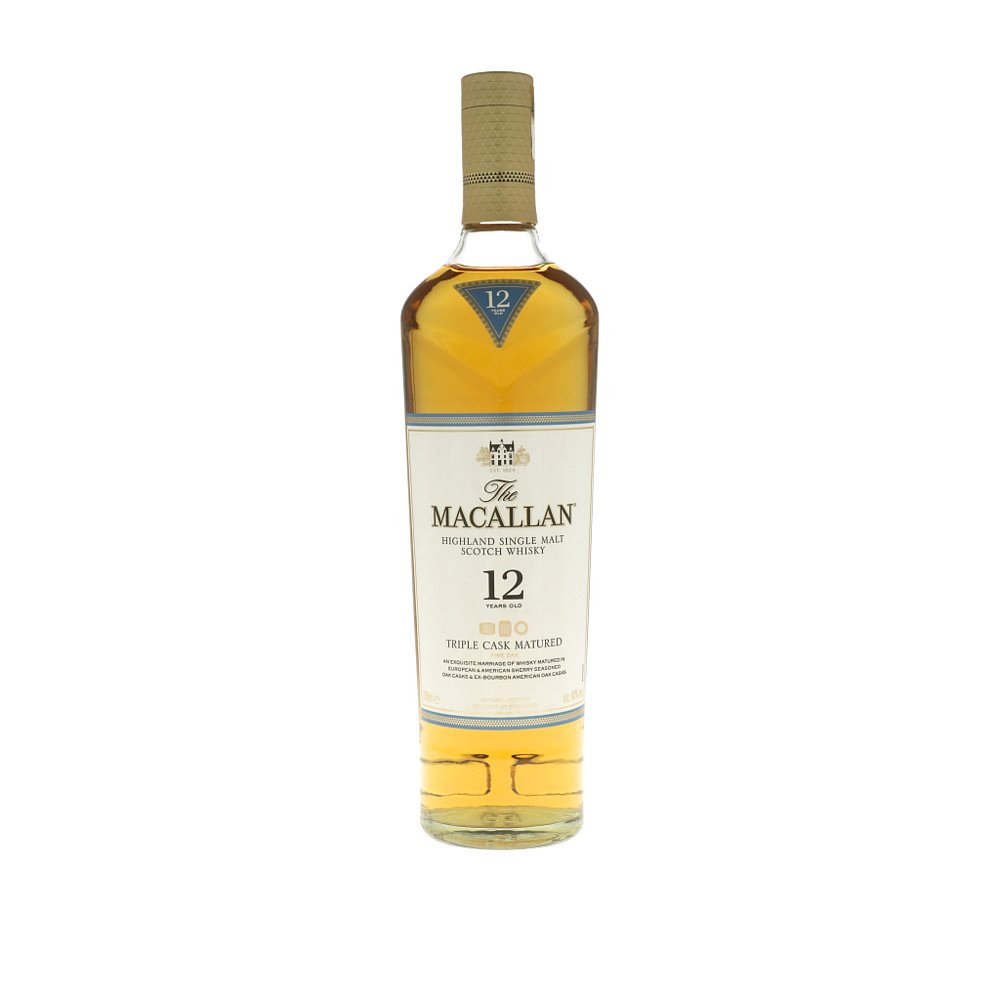 欧洲直邮the macallan麦卡伦12年三重桶苏格兰威士忌700ml40%