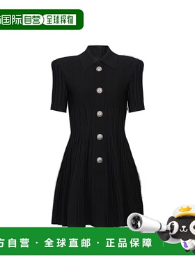 香港直邮Balmain 巴尔曼 女士 纽扣喇叭形连衣裙 DF1R7150KF13