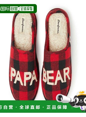 自营Dearfoams Men's Buffalo Check Papa Bear Dad Clog House S