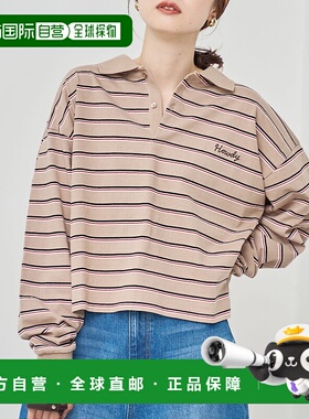 1h可退 日本直邮COEN 女装 心形刺绣 罗纹短袖T恤 半袖设计 76206