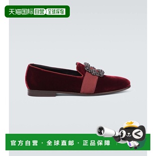 香港直邮MANOLO BLAHNIK 莫罗 伯拉尼克 男士 Carlton 精饰天鹅绒